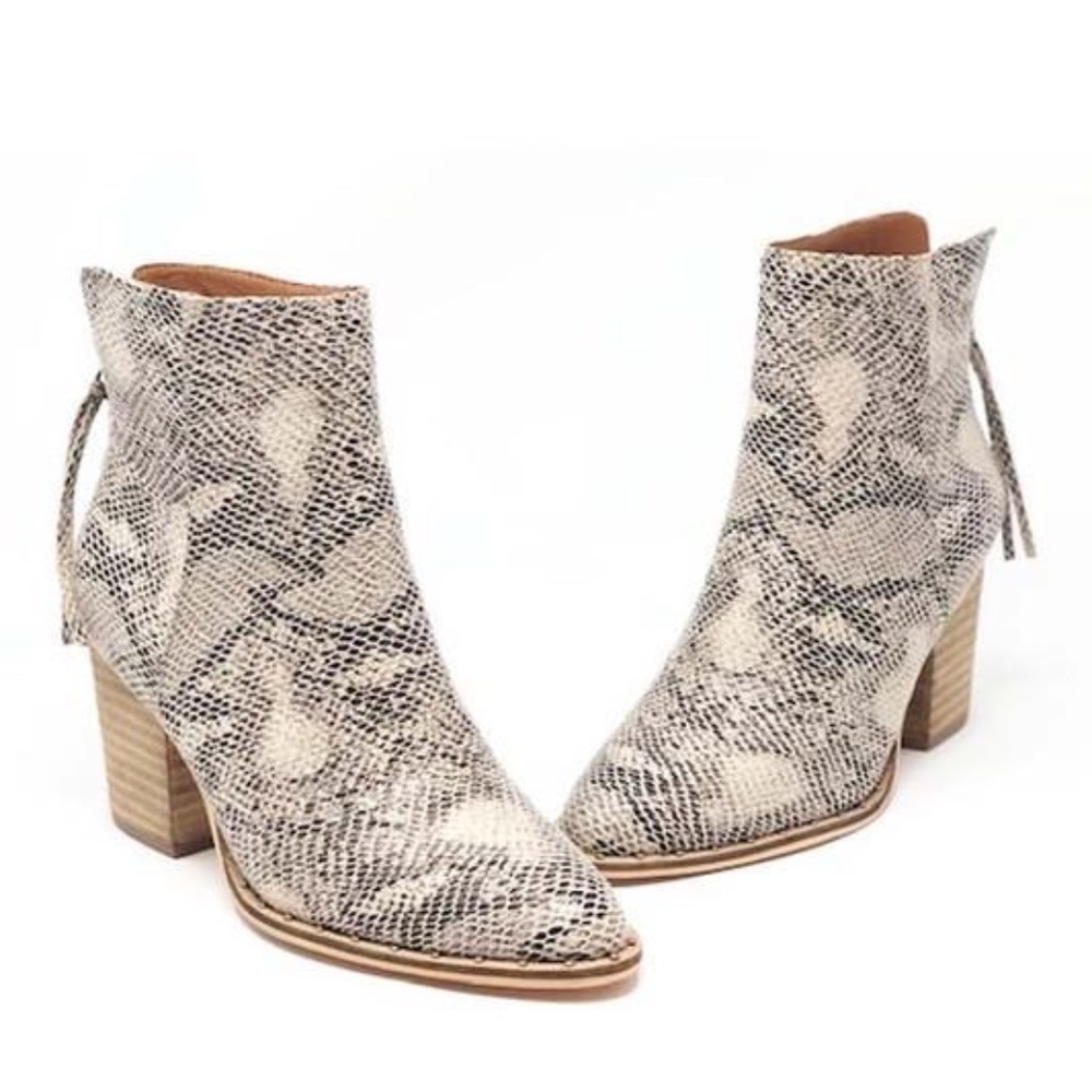 Faux Snakeskin Bootie